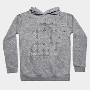 (1912APOM) Crossword pattern with words from a famous 1912 science fiction book. Hoodie